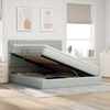 vidaXL Letto con contenitore e LED Grigio chiaro 160 x 200 cm Velluto