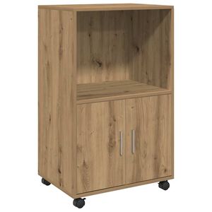 vidaXL Armadietto con Ruote Rovere Artigianale 55x40x91 cm Truciolato