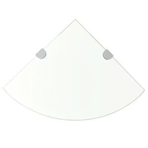 vidaXL Scaffale Angolare Supporti Cromati in Vetro Trasparente 25x25cm