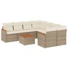 vidaXL Set Divano da Giardino 9 pz con Cuscini Beige in Polyrattan