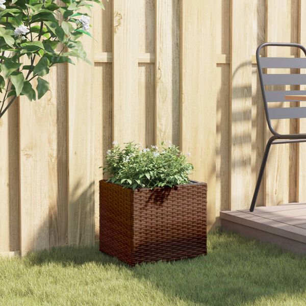 vidaXL Fioriera da Giardino Marrone 36x30x32 cm in Polyrattan
