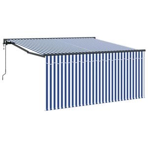 vidaXL Tenda retrattile Blu e Bianco 300 x 250 cm