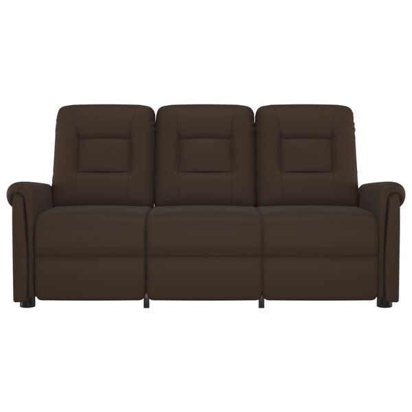 vidaXL Poltrona Massaggiante Reclinabile 3 Posti Marrone in Similpelle