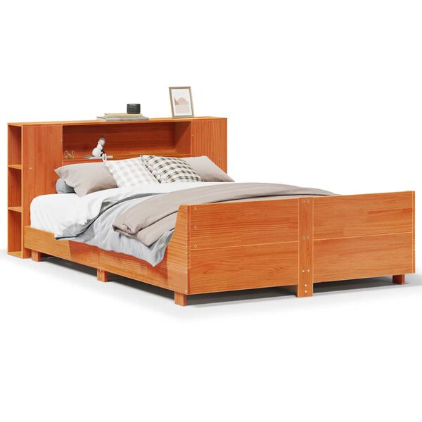 vidaXL Letto senza Materasso Marrone Cera 135x190 cm in Legno di Pino