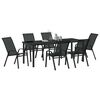 vidaXL Set da Pranzo per Giardino 7 pcs Nero