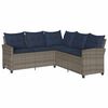 vidaXL Divano a Forma di L con Cuscini in Polyrattan Grigio
