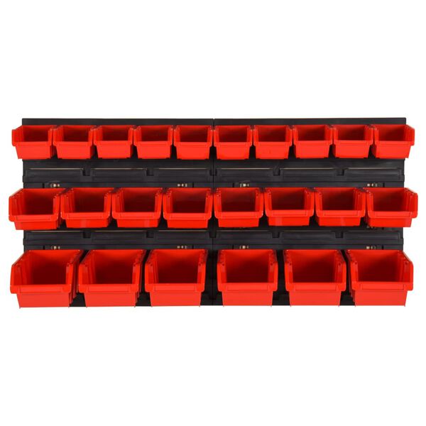 vidaXL Set da Officina 26 pz Rosso e Nero 77x39 cm in Polipropilene