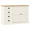 vidaXL Credenza Cassetti VIGO 113x40x75 cm Legno Massello Pino Bianco