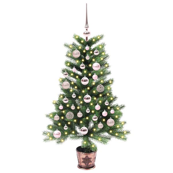 vidaXL Albero di Natale con 150 LED con supporto Verde 90 cm PE