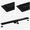 vidaXL Drenaggio doccia 2 in 1 Nero 100 cm Acciaio Inox 304