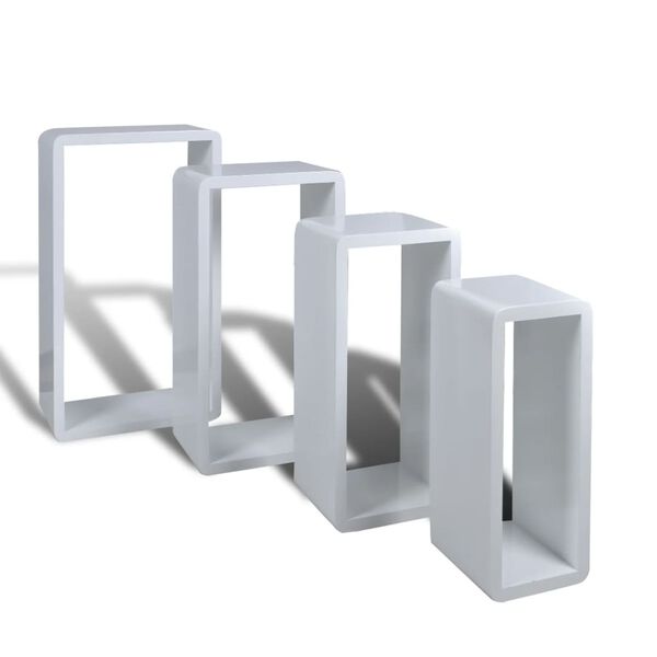 vidaXL Set Scaffali a Cubo 4 pz Bianco