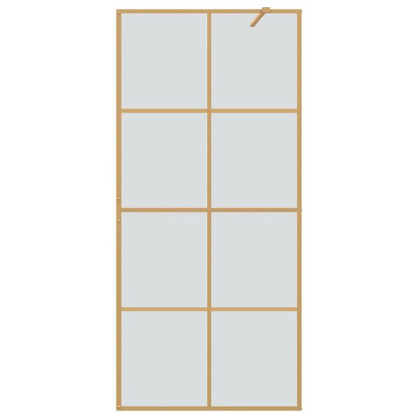 vidaXL Parete Doccia Walk-in Oro 90 x 195 cm vetro temperato