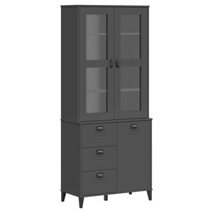 vidaXL Credenza VIKEN Grigio Antracite 80x40x190cm Legno Massello Pino