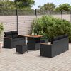 vidaXL Set Divano da Giardino 8 pcs Nero polyrattan