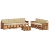 vidaXL Set divani 8 pcs Naturale e Beige Legno di Acacia Massello
