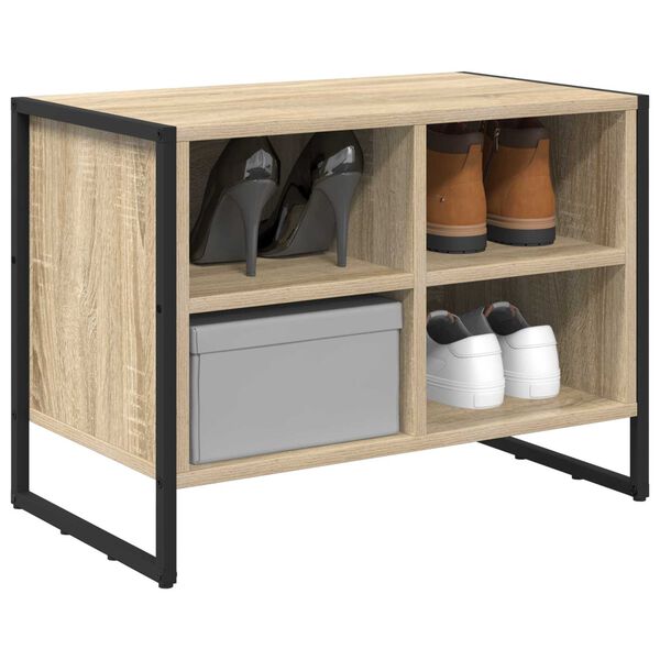 vidaXL Mobile per scarpe Sonoma 60 x 35 x 44 cm Legno multistrato