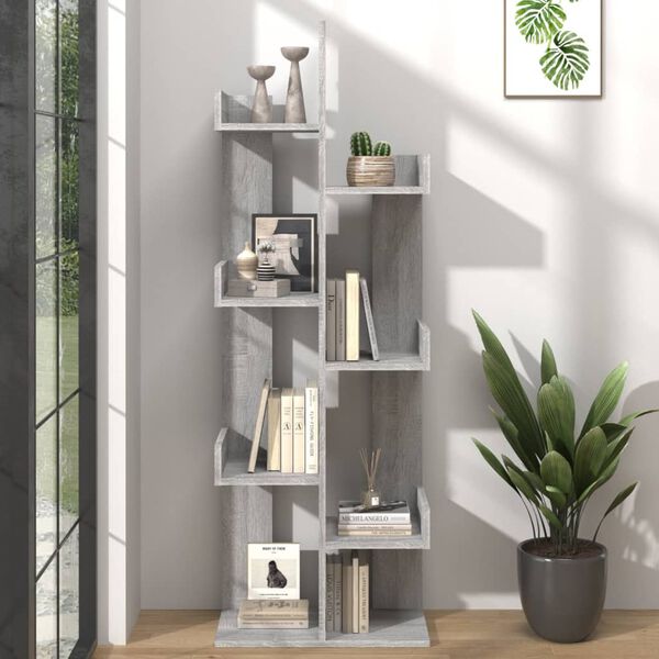 vidaXL Libreria 48x25x140 cm Grigio Sonoma Legno Multistrato