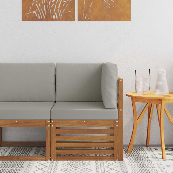 vidaXL Divano Angolare da Esterno Legno di Acacia Massello Naturale