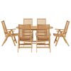 vidaXL Set da Pranzo per Giardino 7 pcs Marrone Legno di teak solido