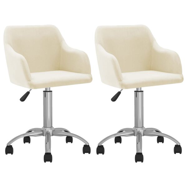vidaXL Sedie da Pranzo Girevoli 2 pz Crema in Tessuto
