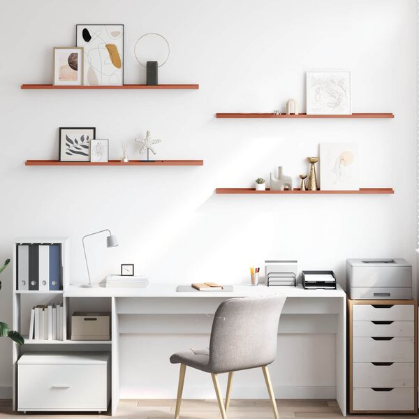 vidaXL Scaffale da parete 4 pcs Rosso 115 x 9 x 3 cm Legno multistrato