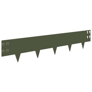 vidaXL Bordura per Prato 30 pcs 100 x 20 cm Acciaio Verde Oliva