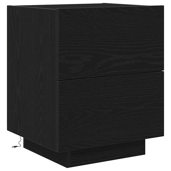 vidaXL Armadio da Notte Rovere Nero 45 x 40 x 55 cm Legno multistrato