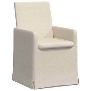 vidaXL Sedie da pranzo con ruote 2 pcs Beige 57 x 67 x 95 cm Tela