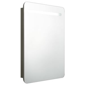 vidaXL Armadietto Bagno con Specchio e LED Antracite 60x11x80 cm