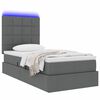 vidaXL Letto con contenitore e LED Grigio scuro 90 x 200 cm Poliestere