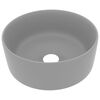 vidaXL Lavandino Lusso Rotondo Grigio Chiaro Opaco 40x15cm in Ceramica