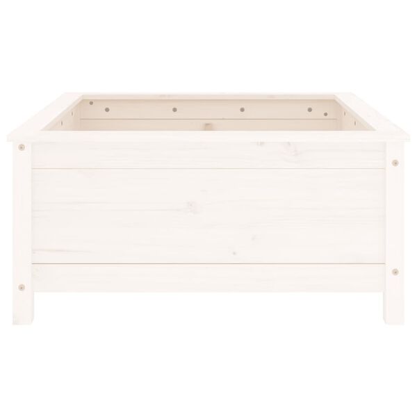 vidaXL Fioriera da Giardino Bianca 82,5x82,5x39cm Legno Massello Pino