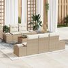 vidaXL Set Divano da Giardino con cuscino 6 pcs Beige polyrattan