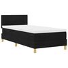 vidaXL Letto a Sorgente LED con materasso Nero 80 x 200 cm Tessuto
