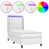 vidaXL Giroletto Molle con Materasso e LED Bianco 100x200cm Similpelle