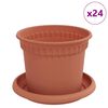 vidaXL Vasi per Piante 24 pcs Rosso Mattone &Oslash; 12,5 x 10 cm Plastica