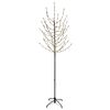 vidaXL Albero di Natale LED Nero 47 x 210 cm Acciaio 180 LED