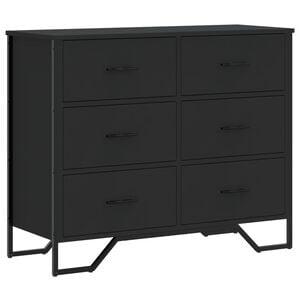 vidaXL Cassettiera Nera 91x35,5x74,5 cm in Truciolato