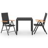 vidaXL Set da Pranzo da Giardino 3 pz Nero e Marrone