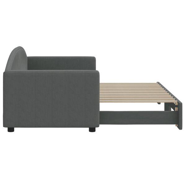 vidaXL Divano Letto con Letto Estraibile Grigio Scuro 80x200 Tessuto