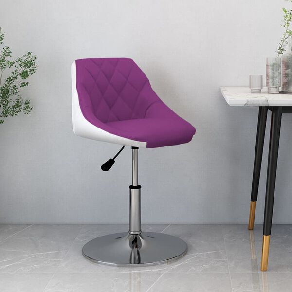 vidaXL Sgabello da Bar Viola e Bianco in Similpelle