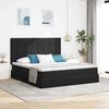 vidaXL Letto con luci a strisce a LED Nero 180 x 200 cm Velluto