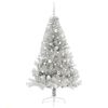 vidaXL Albero di Natale artificiale con luci integrate Argento 180 cm