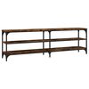 vidaXL Mobile TV Rovere Fumo 160x30x50 cm in Legno Multistrato