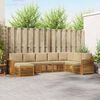 vidaXL Set divano sezionale con cuscino 8 pcs Naturale e Beige