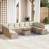 vidaXL Set Divano da Giardino con cuscino 11 pcs Beige polyrattan