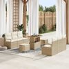 vidaXL Set Divano da Giardino con cuscino 9 pcs Beige polyrattan