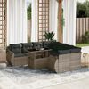 vidaXL Set Divano da Giardino 9 pz con Cuscini Grigio in Polyrattan
