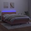 vidaXL Letto a Molle con Materasso e LED Rosa 140x200 cm in Velluto