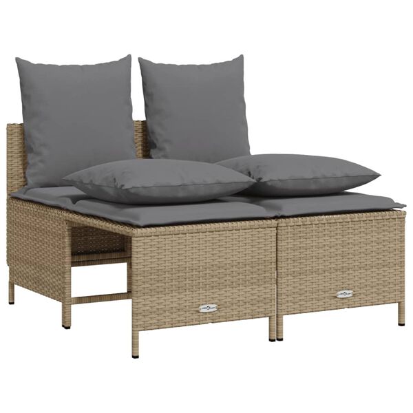 vidaXL Set Divano da Giardino 4 pz con Cuscini Beige in Polyrattan